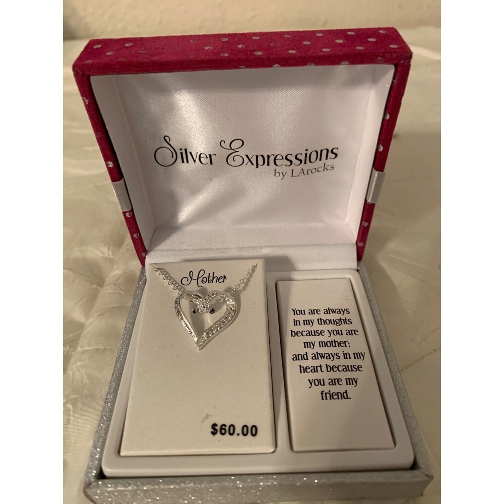 Silver Expression Mothers Day Open Heart Necklace new